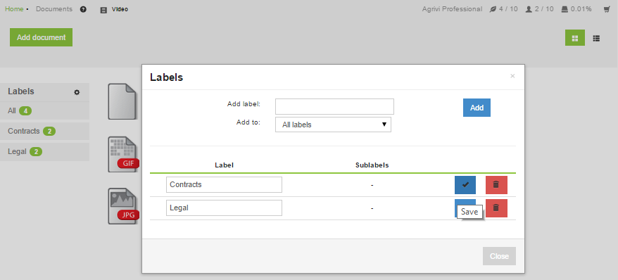 Quản lý tài liệu trong AGRIVI