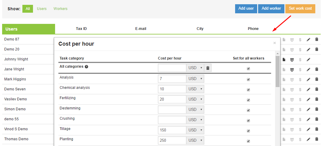 Theo dõi chi phí công việc trên trang trại của bạn với hệ thống AGRIVI