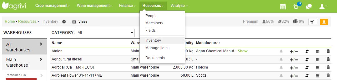 Quản lý hàng tồn kho trang trại của bạn với phần mềm AGRIVI