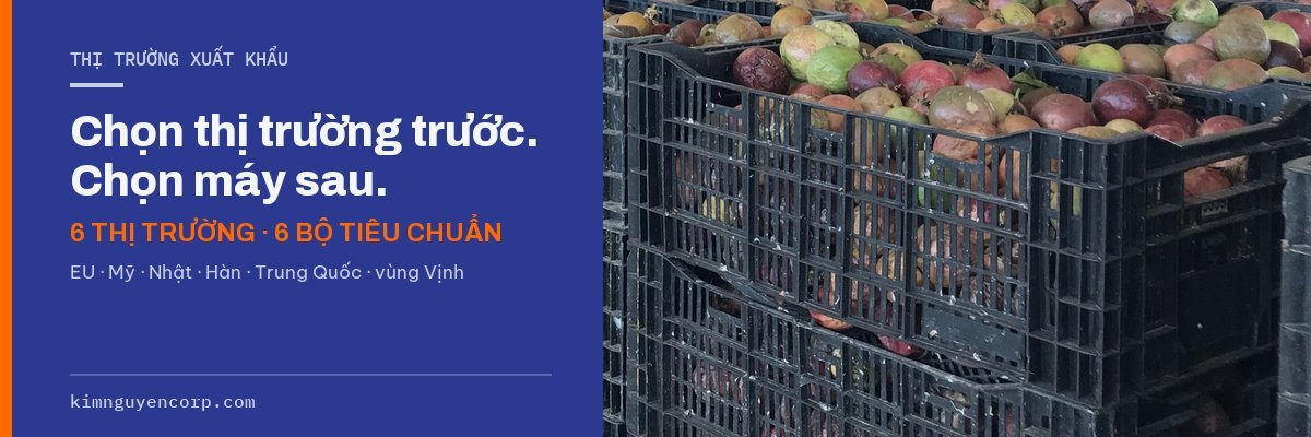 Kết chanh dây tươi tại nhà máy chế biến — sáu thị trường xuất khẩu, sáu bộ tiêu chuẩn