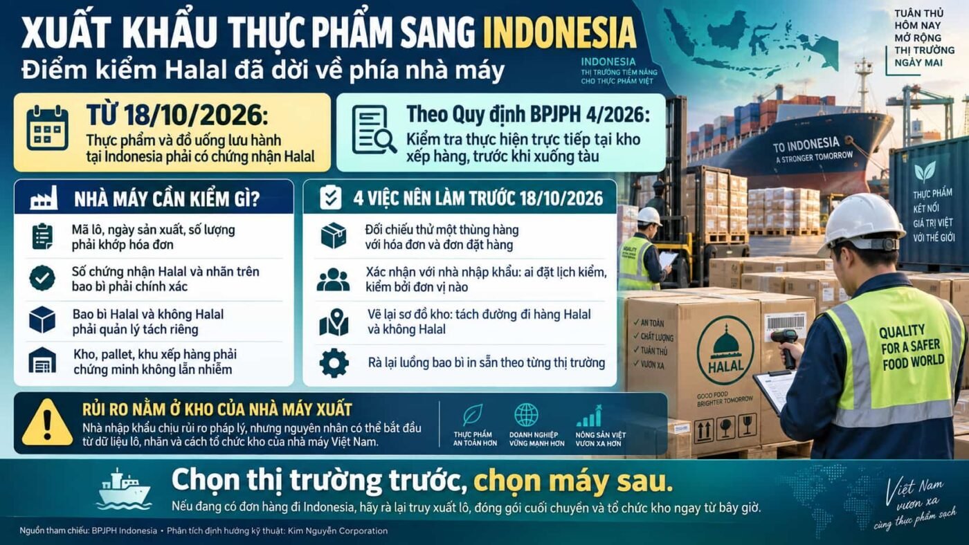 Thực phẩm xuất khẩu sang Indonesia