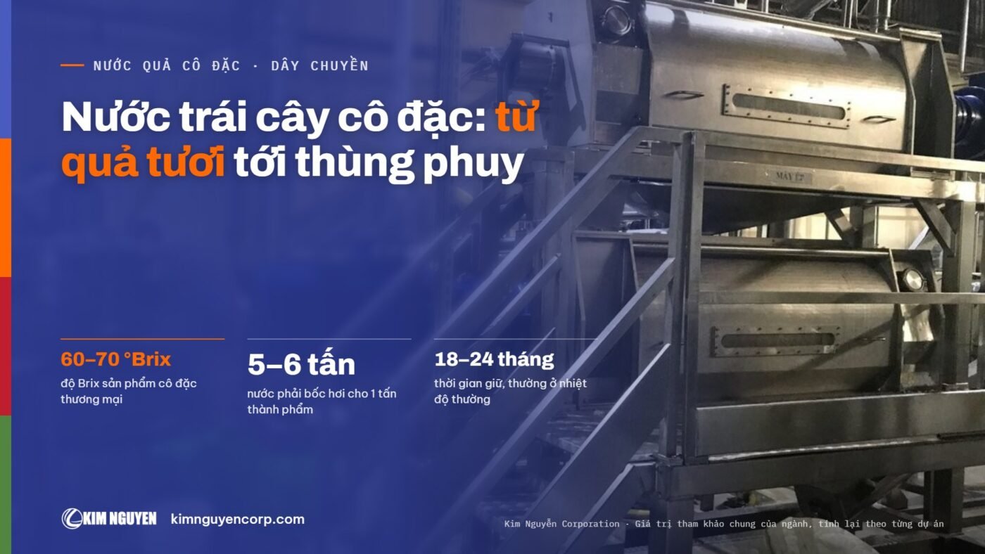 Nước trái cây cô đặc: từ quả tươi tới thùng phuy