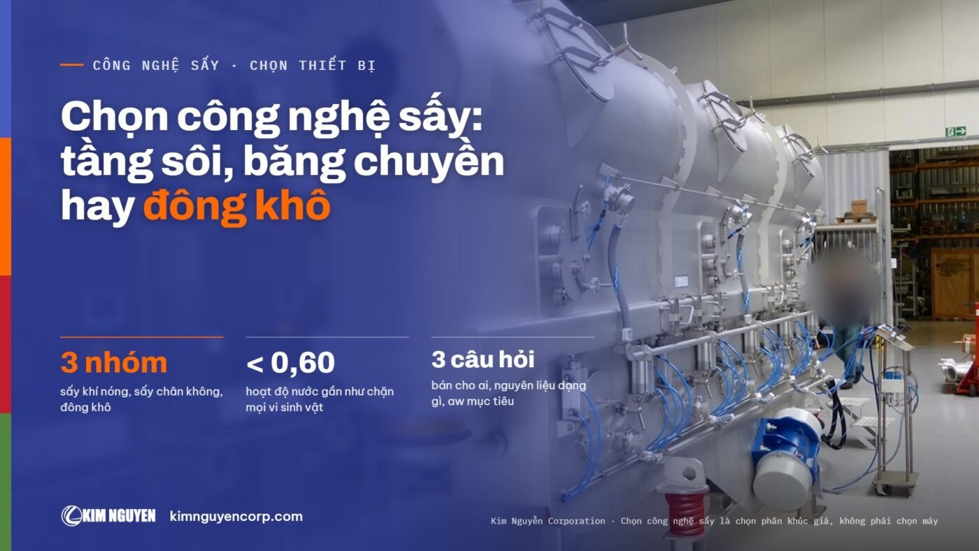 Chọn công nghệ sấy: tầng sôi, băng chuyền hay đông khô